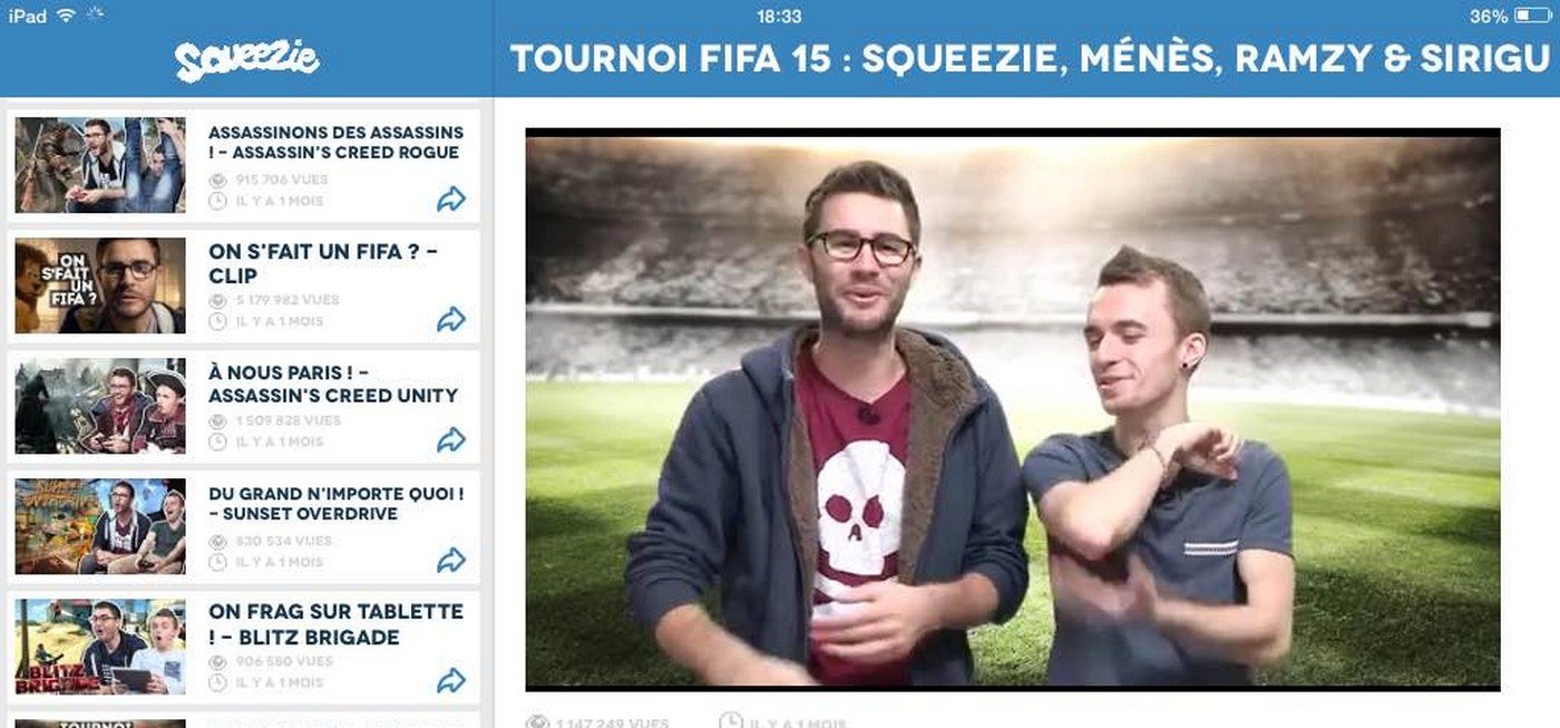 Squeezie app Android et iOS