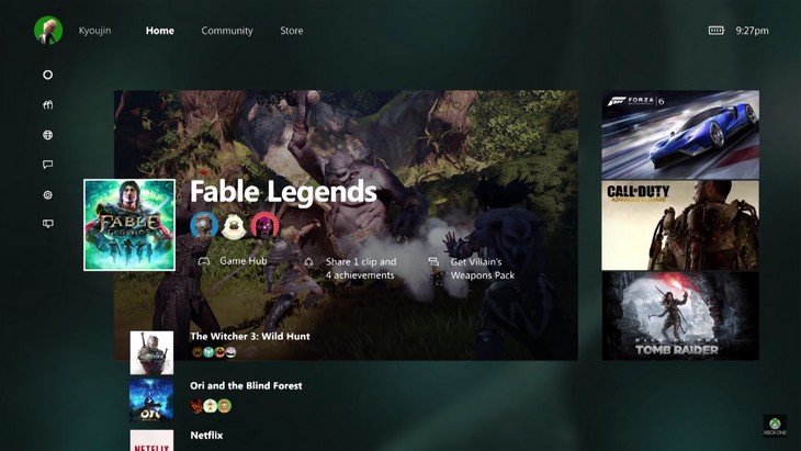 nouvelle interface Xbox One