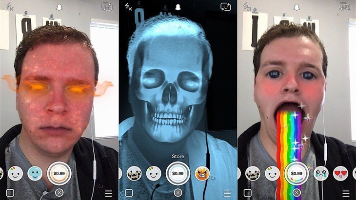 Snapchat mise à jour Lenses