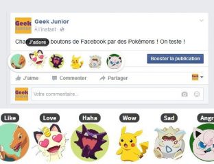 Pokémon dans les émotions Facebook