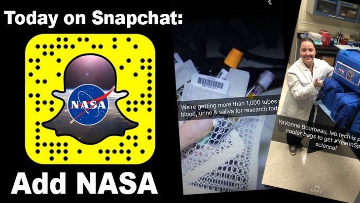 NASA sur Snapchat