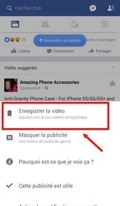 Facebook vidéos hors connexion 3