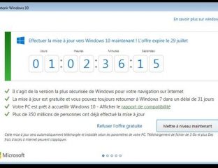 expiration offre gratuite Windows 10