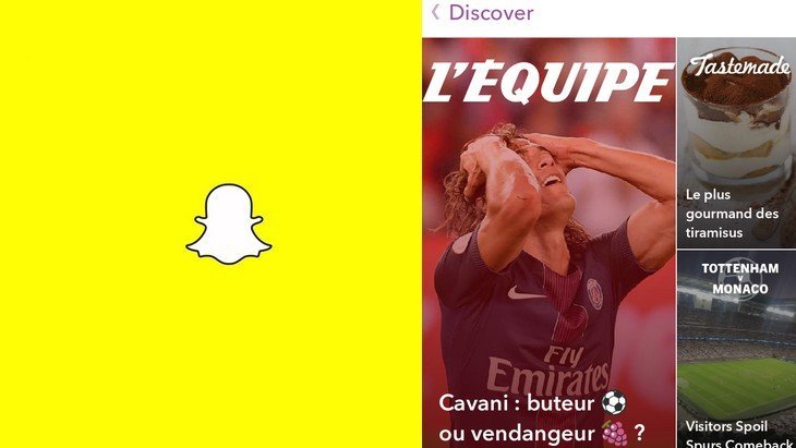 mise à jour Snapchat Discover en francais