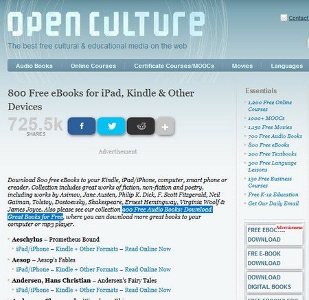 Open Culture free ebook