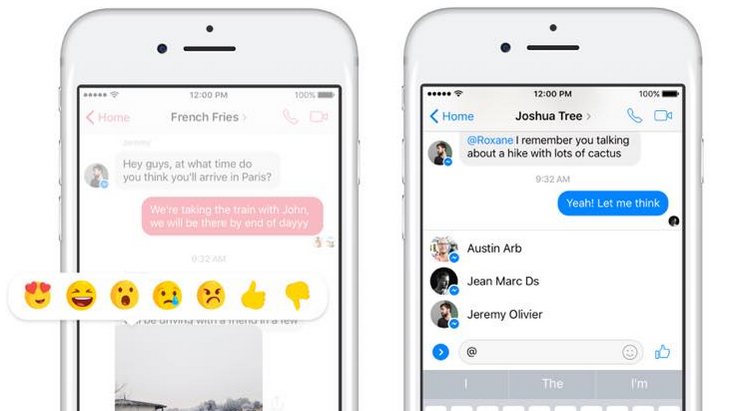 facebook messenger reaction