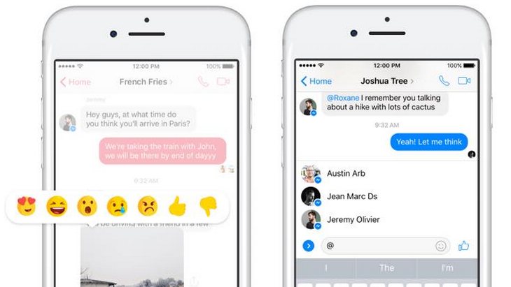 facebook messenger reaction