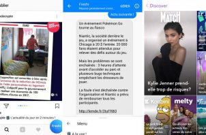 actu messenger snapchat instagram