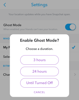 snapchat temporary ghost mode