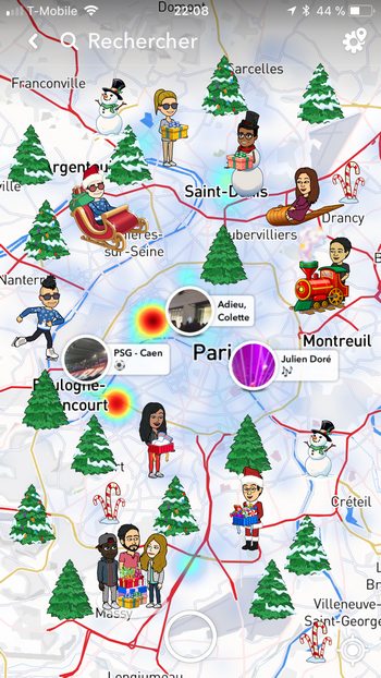 paris snap map Noël