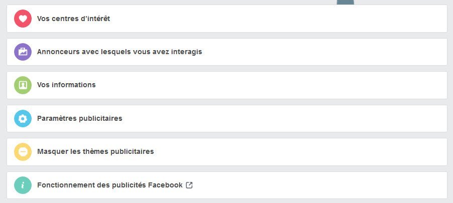 Facebook - gestion des publicités