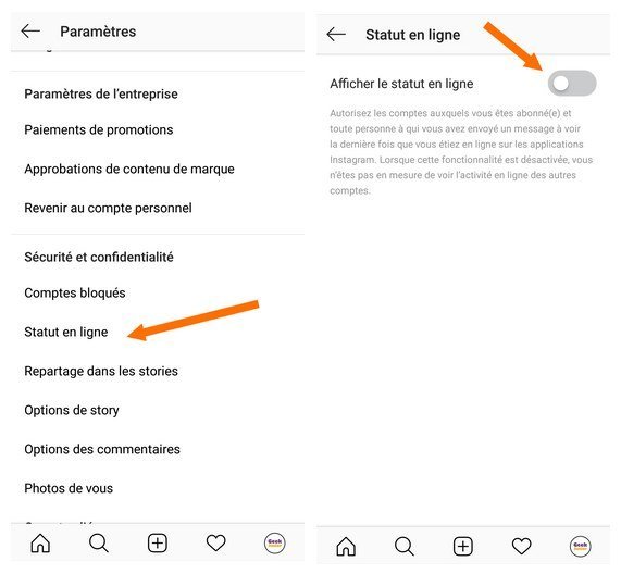 instagram désactiver la pastille verte