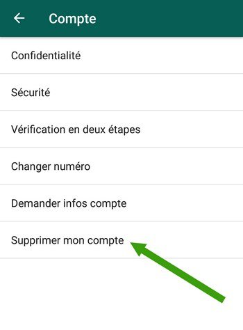 whatsapp supprimer compte