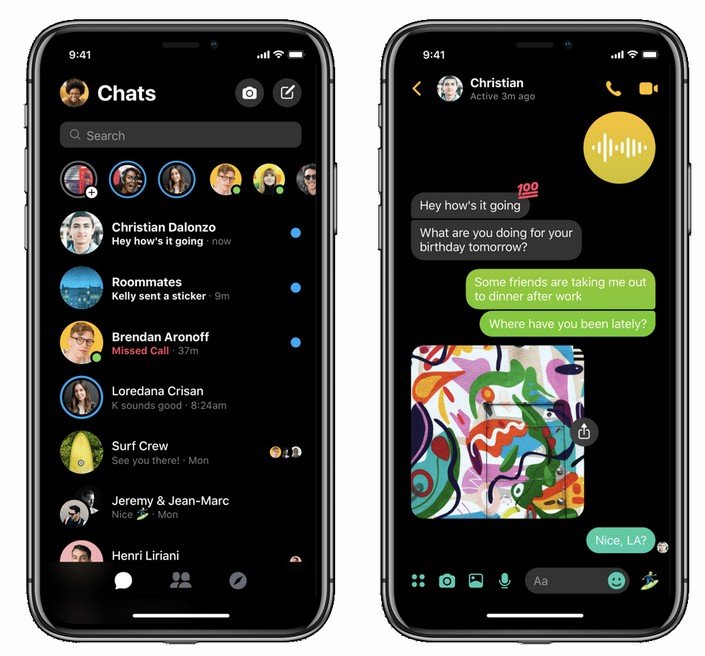 dark mode messenger