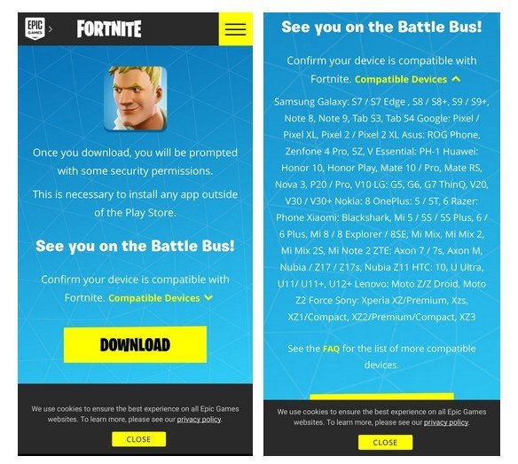 fortnite téléchargement android