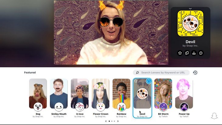 Filtre snapchat lunette online