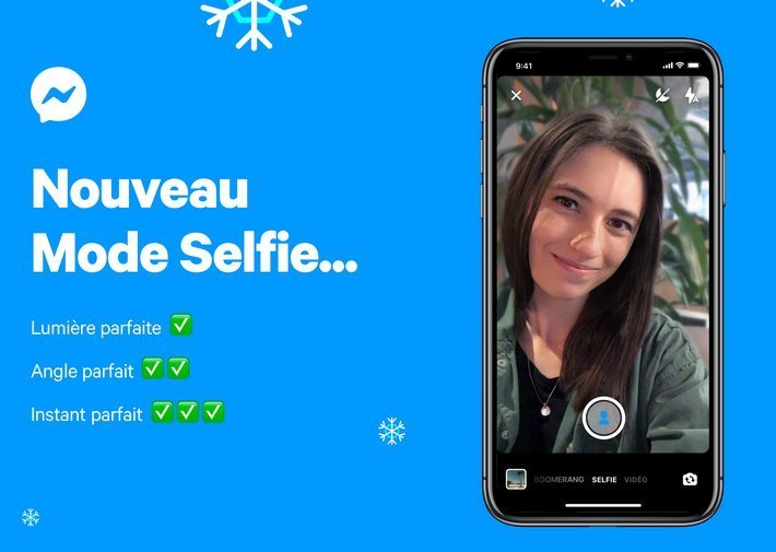 nouveau mode selfie messenger
