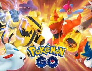 trainer battles Pokémon GO
