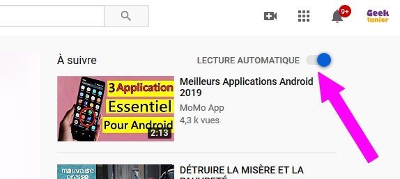 Désactiver la lecture automatique sur YouTube