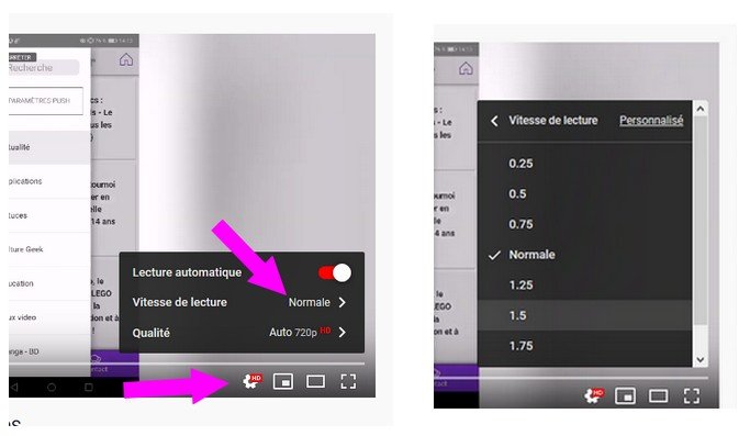 Augmenter ou diminuer la vitesse de lecture sur YouTube
