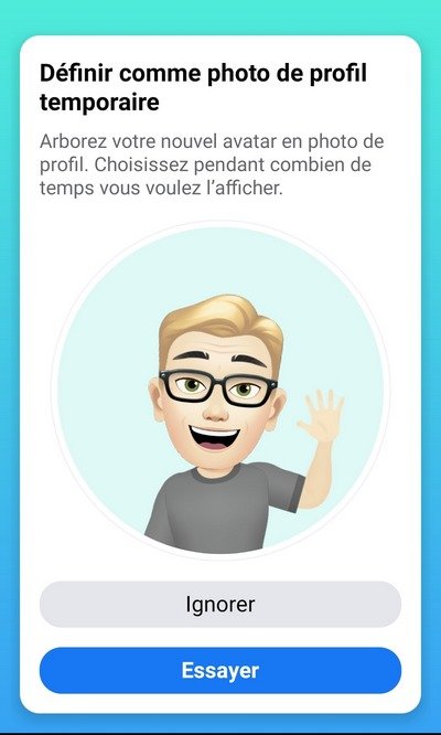 Avatar Facebook profil temporaire