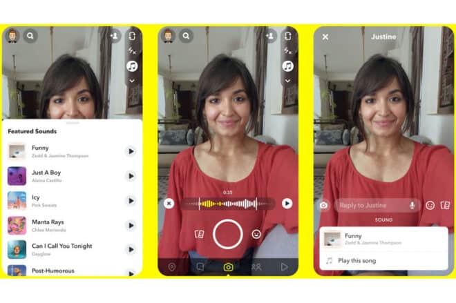 Snapchat lance une nouvelle fonctionnalité musicale