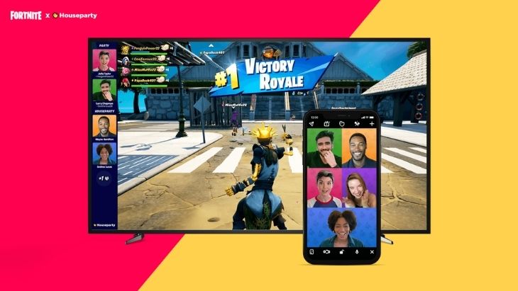 appel vidéo houseparty dans fortnite