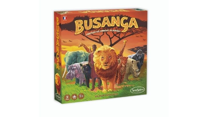 busanga jeu de société sentosphère sauver animaux en voie de disparition