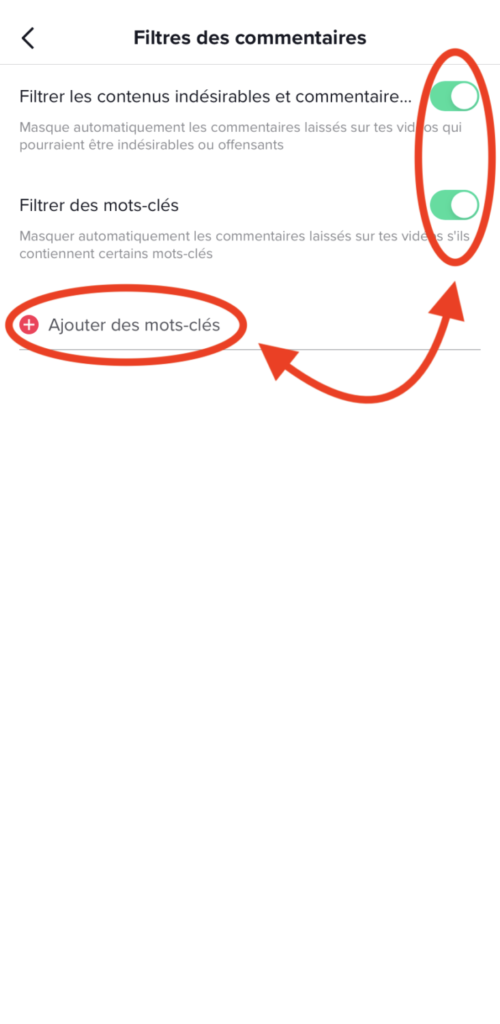 Modérer commentaires Tiktok
