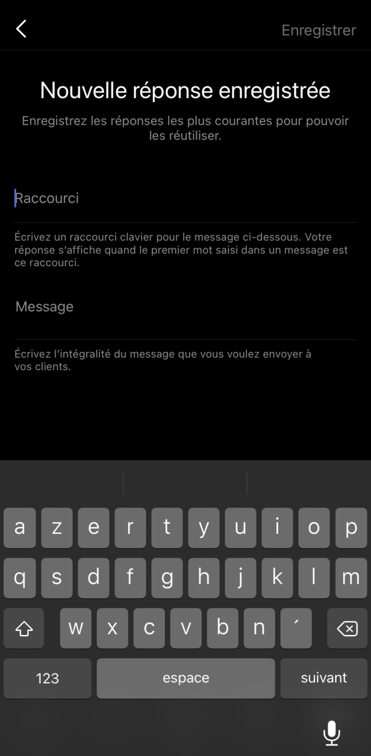 Message pré enregistré