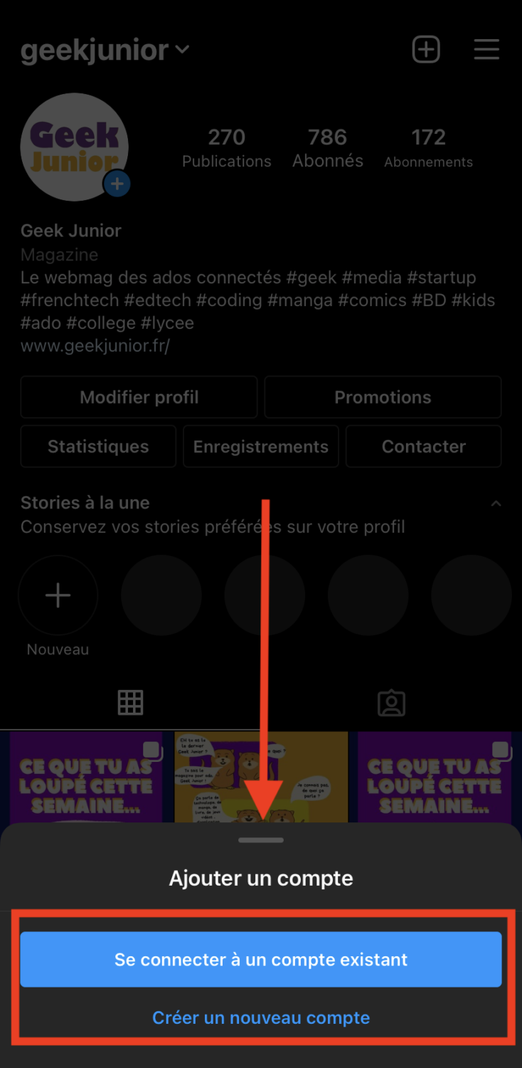 Ajouter un compte Instagram