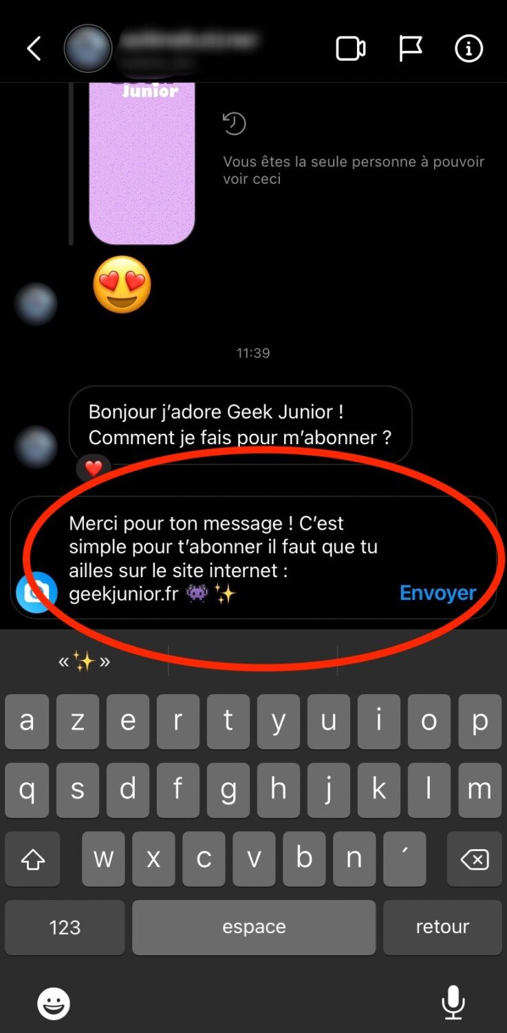 Message pré enregistré