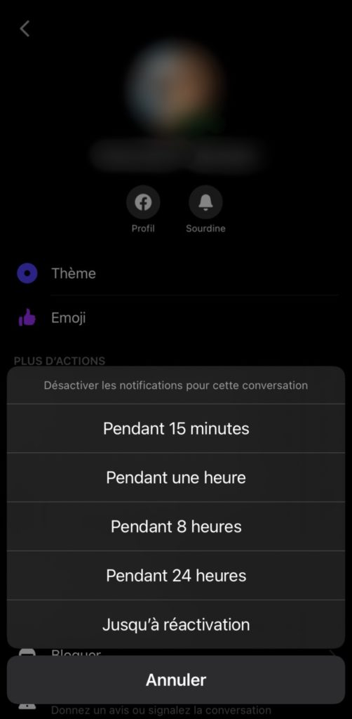Message sourdine