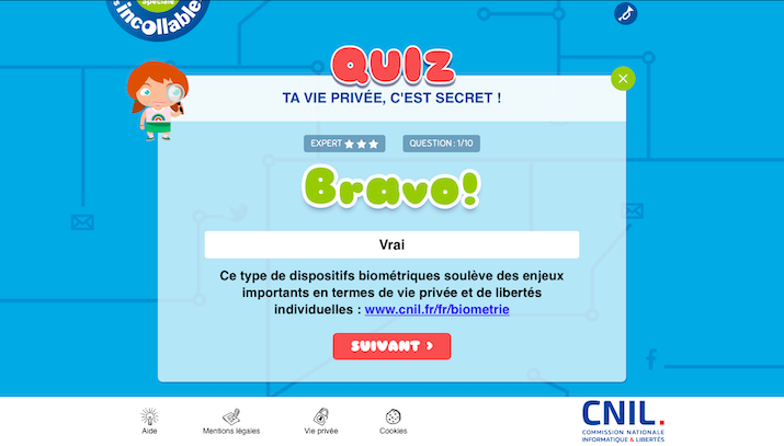 Test vie privée CNIL