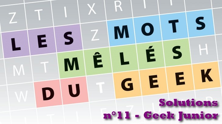 Les mots mêlés du geek - solution n°11