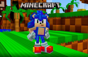 Sonic dans Minecraft !