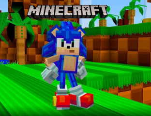 Sonic dans Minecraft !