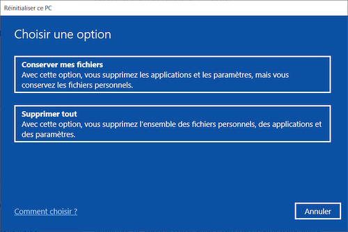 reinitialisation PC