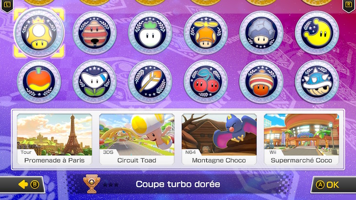 DLC MARIO KART DELUXE COUPE TURBO DORÉE