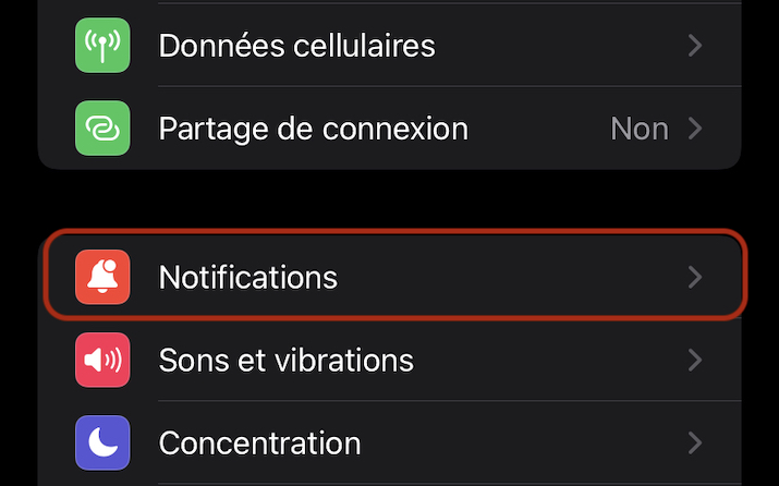 Réglages notifications Geek Junior