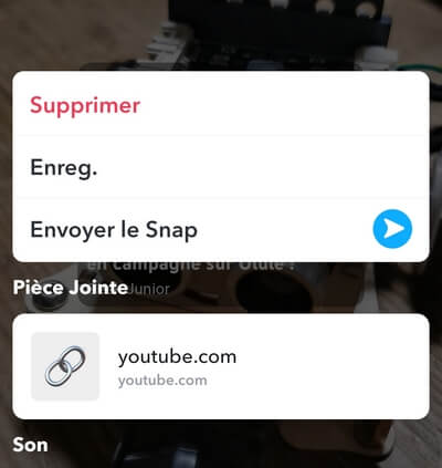 Snapchat lien YouTube