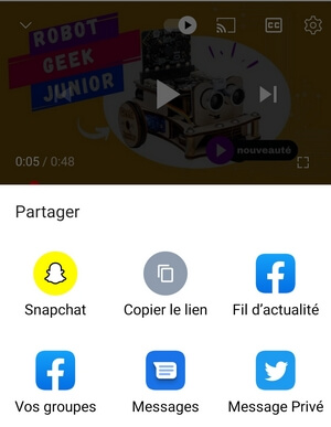 Snapchat partage