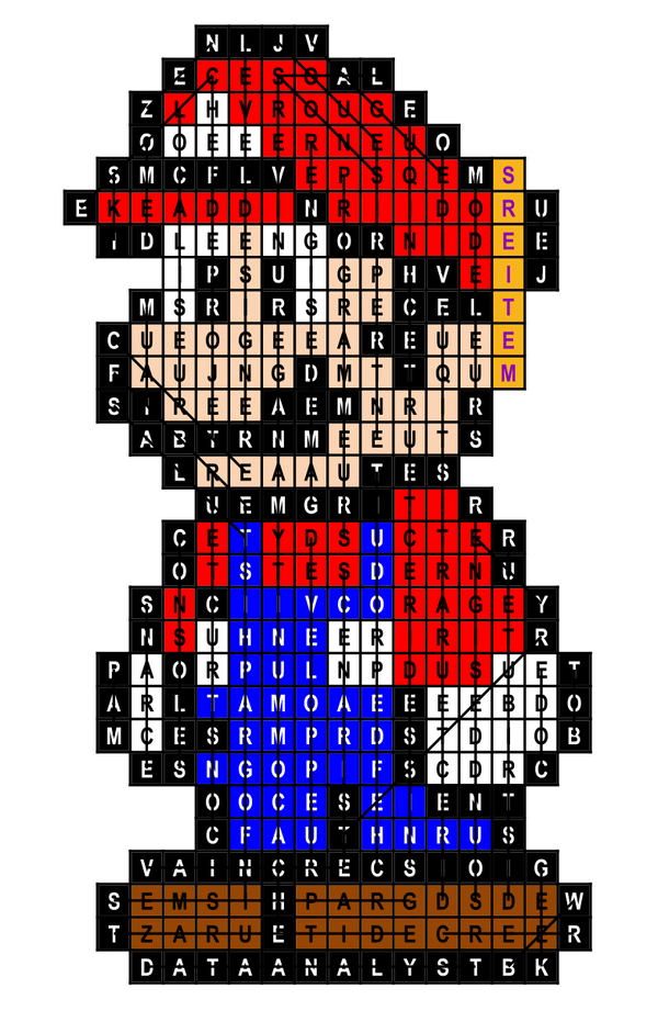 Mots mêlés grille n°24 - soluce