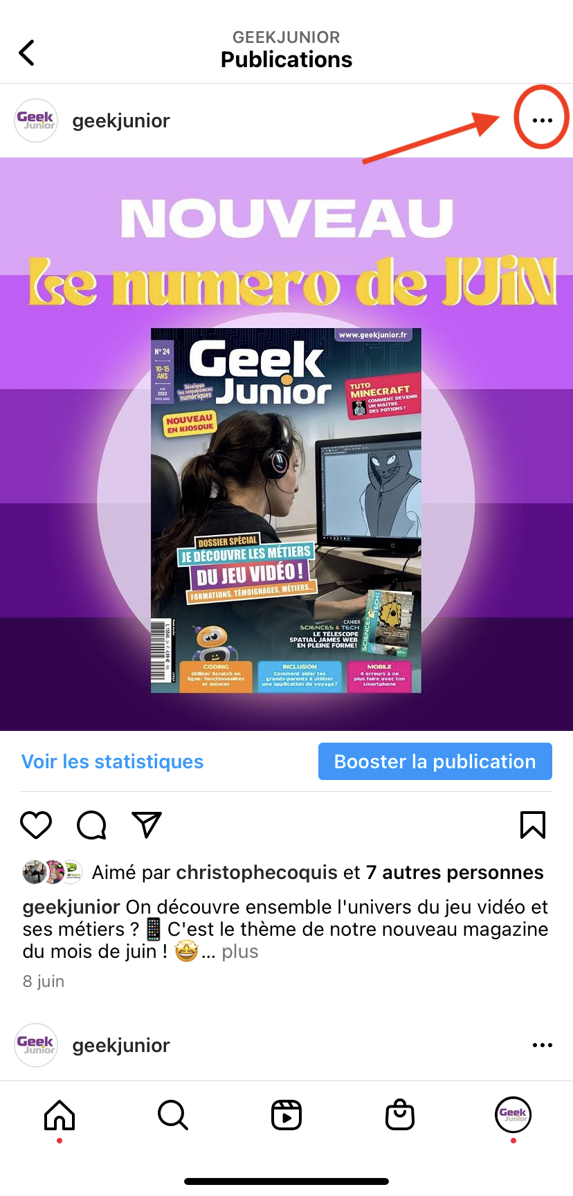 Épingler_une_publication_Instagram_Étape1_Geek_Junior