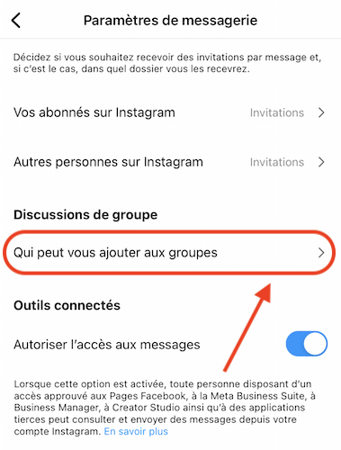 désactiver_invitations_messages_groupes_Instagram_étape_5