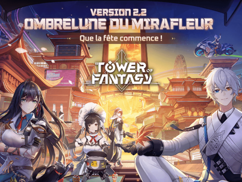 mise à jour 2.2 Ombrelune du Mirafleur Tower of Fantasy