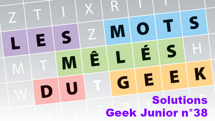 Geek Junior n°38 - Mots mêlés solution