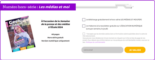 Formulaire Les médias et moi Geek Junior
