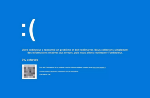 écran bleu Microsoft