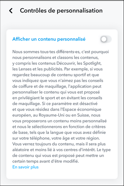 snapchat option